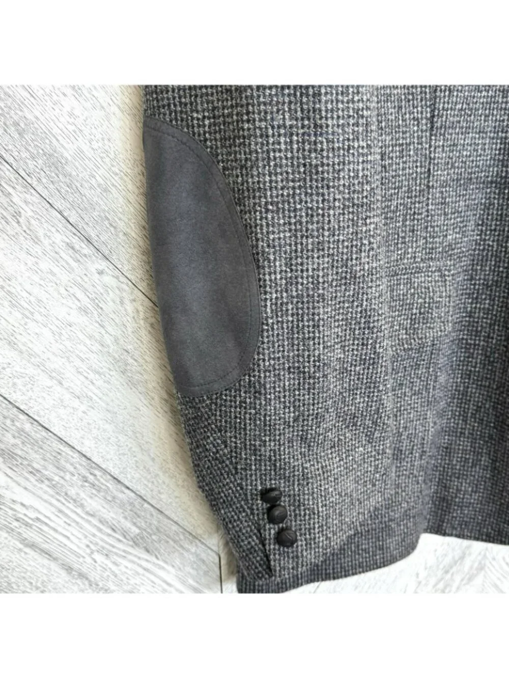 Vintage Pendleton Western Blazer Mens 50R Gray Wool Tweed Elbow Patches